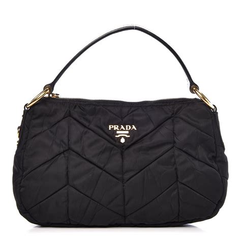 prada shoulder bag quilted tessuto black|prada nylon shoulder bag price.